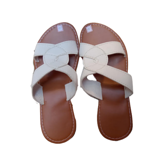 Fashionable Sandals - Brown with White Straps