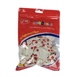 Balloons White and Red Polka Dots (25pcs)