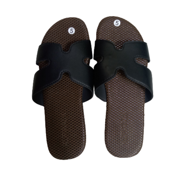 Slippers  brown with black strap