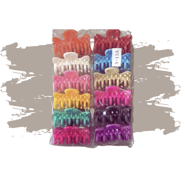 Hair Clip or Clamp - Assorted Colors for 12pcs