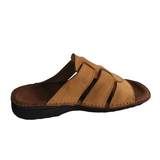 Three Strap Leather Sandals - Tan