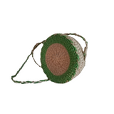 Green and white circle bag