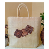 Abaca Bariw Handbag with Nito Design and Wood Beads - Novi