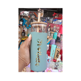 Personalized Tumbler with bamboo Straw - 10pcs