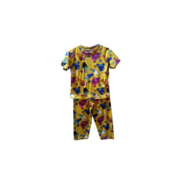 Extra small - Terno shirt & pajama for kids ( Unisex) - Yellow Trolls