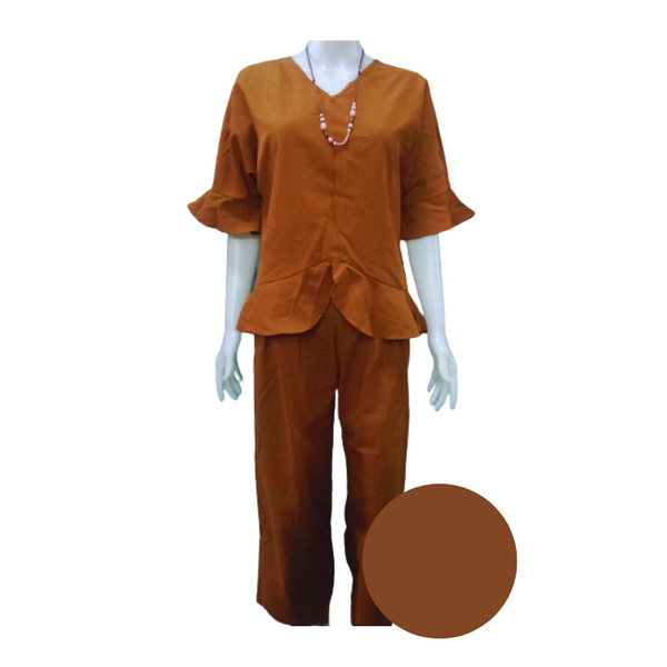 Terno Blouse and Pants for Women - Rust