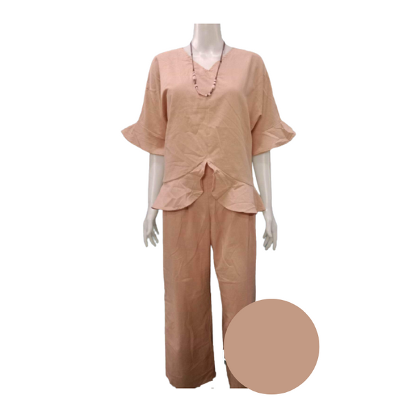 Terno Blouse and Pants for Women - Peach