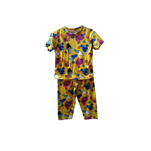 Small - Terno shirt & pajama for kids ( Unisex) - Yellow Trolls