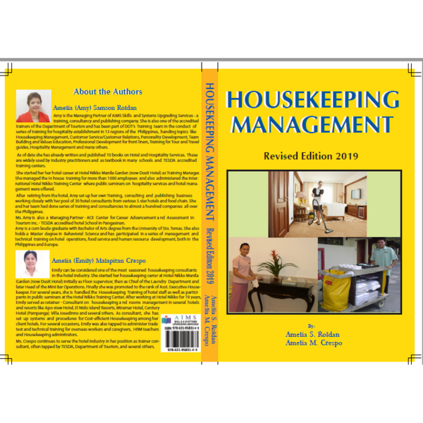 HOUSEKEEPING MANAGEMENT  – By Amelia S. Roldan and Amelia M. Crespo 2019 ed.