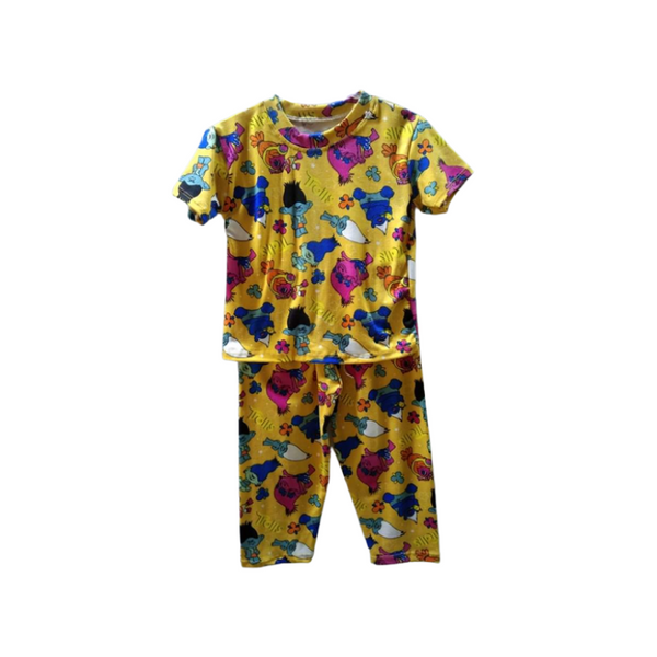 Medium - Terno shirt & pajama for kids ( Unisex) - Yellow Trolls