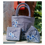 Abaca Bariw Hand Bag / Sling Bag - Blue-Gray