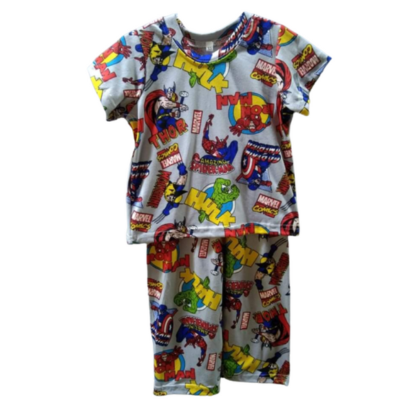 Large - Terno shirt & pajama for kids ( Unisex) - Gray Avengers Marvel