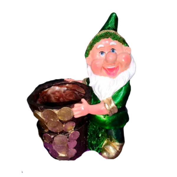 Lucky Dwarf with Coin Jar - Green