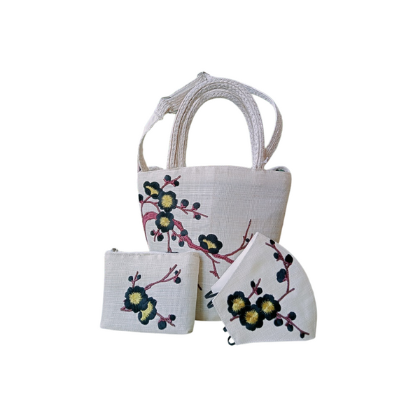 Abaca Bariw Hand Bag / Sling Bag - White