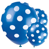 Balloons Blue and White Polka Dots (25pcs)