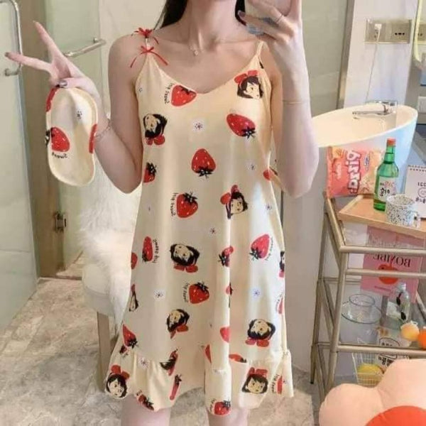 Spaghetti Dress - Strawberry