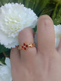 Ring Stainless Steel - Gold and Red