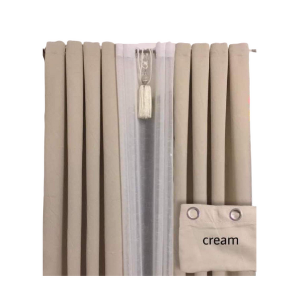 3 in 1 Blackout Curtain - Cream