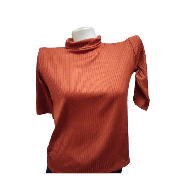 Knitted Blouse 3/4 - Rust