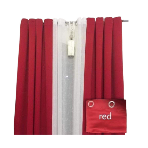 3 in 1 Blackout Curtain - Red