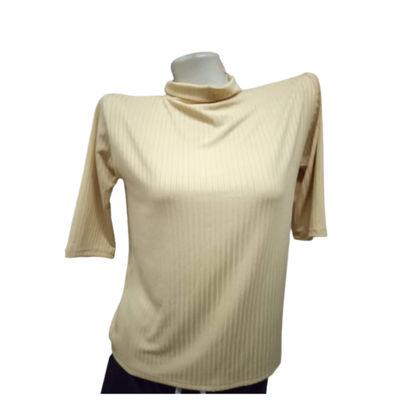 Knitted Blouse 3/4 - Cream