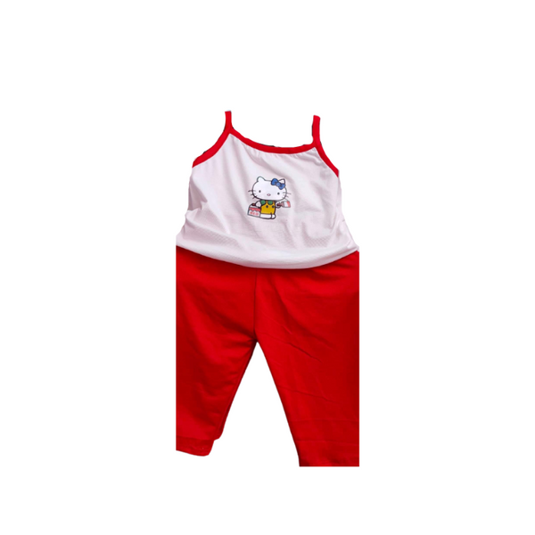 Terno Kids Wear Pajama - Hello Kitty Red