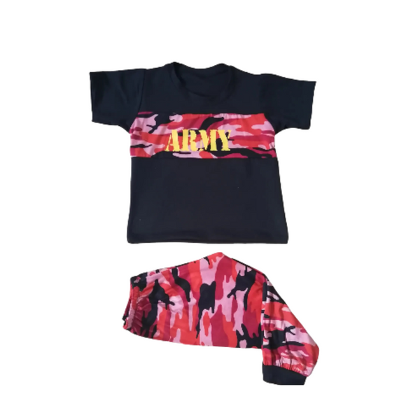 Terno for Boys - ARMY Print - Army Design Pink