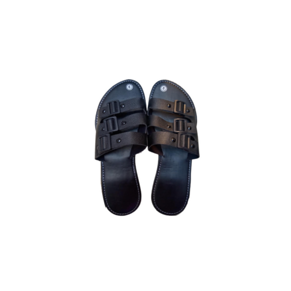 Fashionable Sandals - Belt Styled Straps - Black