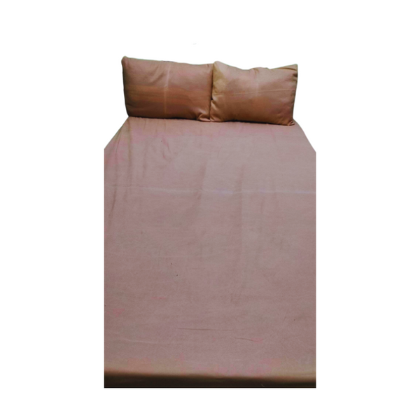 Bedsheet Single with 2 Pillow Case - Plain Light Brown