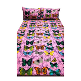 Bedsheet Single with 2 Pillow Case - Butterflies Design