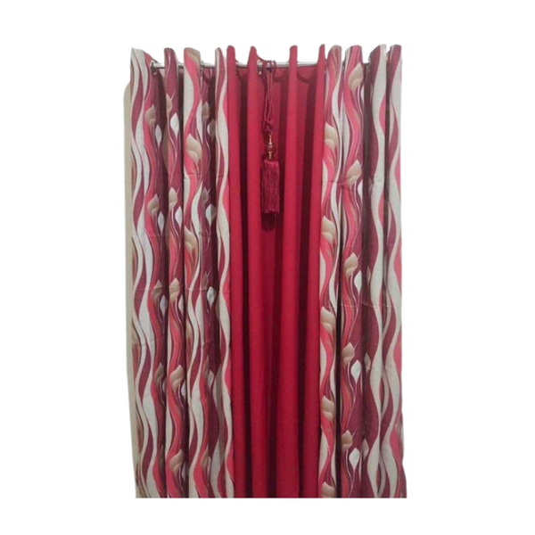 3 in 1 Cam Design Curtain - Red