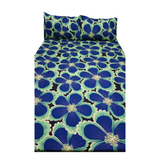 Bedsheet Single with 2 Pillow Case - Blue Flowers Design