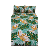 Bedsheet Single with 2 Pillow Case - Green Leaves Design