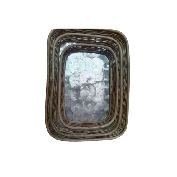 Set of 3 Capiz Tray (Rectangle)