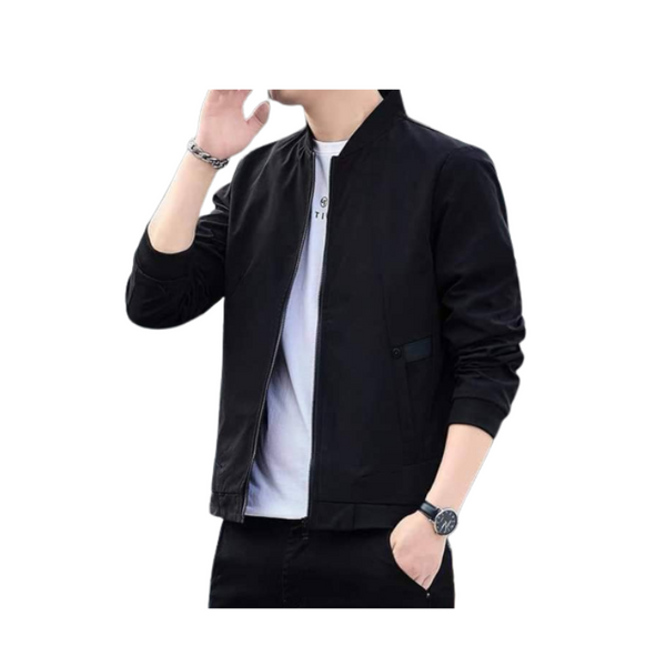 Men's Jacket with Zipper Waterproof - Black