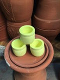 Mini Clay Pot - Yellow Green