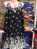 Duster Dress - Black with White Print