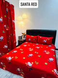 Bed Sheet for Single Bed - Santa Red