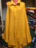 Duster Dress with Collar - Mustard