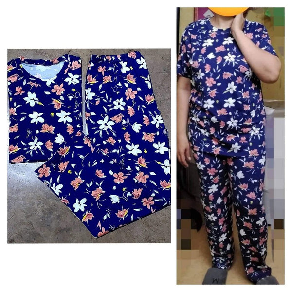 Terno Pajama for Women - Blue Floral Design