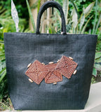 Abaca Bariw Handbag with Nito Design and Wood Beads - Novi