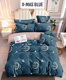 Bed Sheet for Single Bed - Xmas Blue