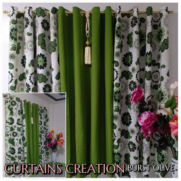 Cretona Curtain 3in1 60×69 - Burst Olive