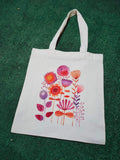 Canvas Tote Bag - Flowers Print 2