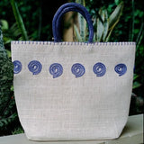 Raffia Bariw Handbag Abaca Braid Design - Picnic Bag - Blue