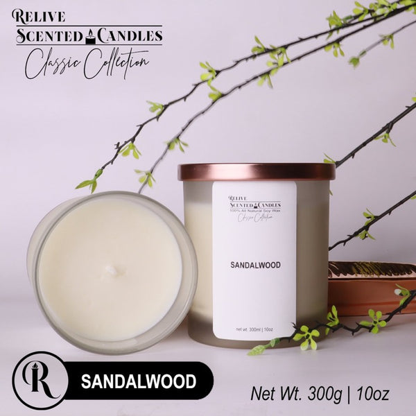 SANDALWOOD Scented Soy Wax Candles | Classic Collection by Relive Scented Candles-Relive Scented Candles-ANEC Global
