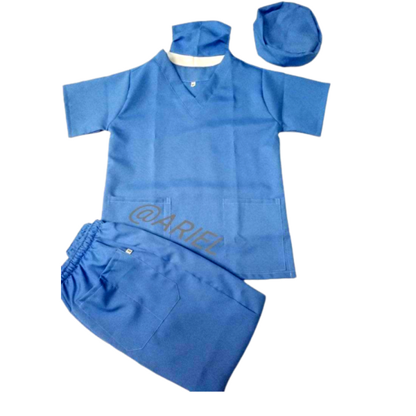 Scrub Suit Polyester Plain Light Blue - 2XL