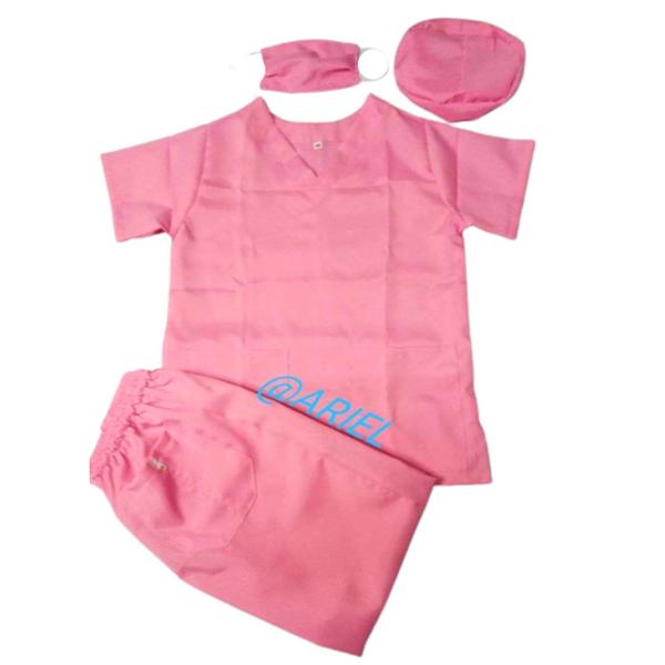 Scrubsuit Polyester Plain Pink - Medium