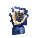 Dried Bouquet Flowers with Blue Rose