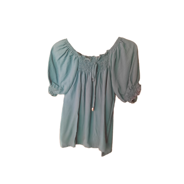 Challis Blouse Blue Green